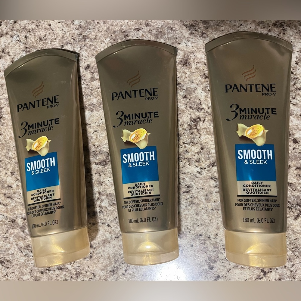 3 Brand New Pantene 3Minute Miracle Smooth & Sleek. Daily Moisture 6.0fl oz.